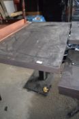 *68x120cm Darkwood Table on Metal Pedestal Base