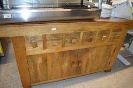 *160cm wide Six Drawer Two Door Cupboard with Glas