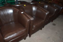 *Four Brown Tub Chairs