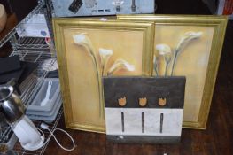 *Three Floral Prints