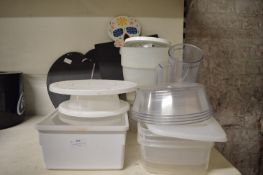 *Quantity of Hanging Chalkboards, Plastic Containe