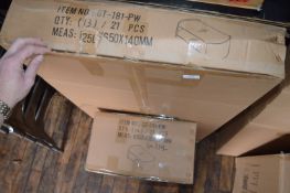 *White Coffee Table with Glass Top and Undershelf (flat packed in box)