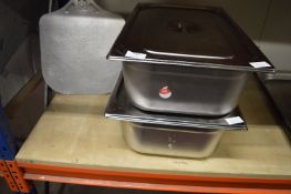 *Two Stainless Steel Bain Marie Inserts with Lids