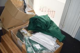*Three Boxes of Clothing Mostly Bottle Green Trousers