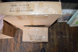 *White Coffee Table with Glass Top and Undershelf (flat packed in box)