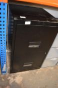 *Two Drawer Black Metal Filing Cabinet