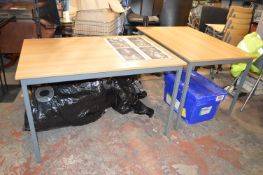 *Two Wooden Table on Metal Frames 120x80x75cm