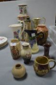 Decorative Pottery Vases, etc.