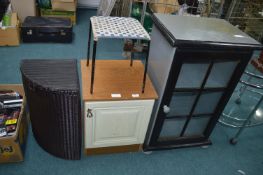 Glazed Cabinet, Small Cupboard, Lloyd Loom Style L