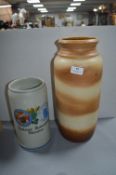 Large West German Vase and Stein