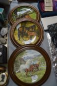 Three Davenport Pottery Framed Wall Plates