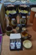 Decorative Pottery Vases and Royal Worcester Egg C