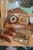 Vintage Wooden Bed Table, Mirrors, Clocks, etc.