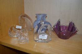 Small Caithness Glass Vase and Crystal Flatbacks