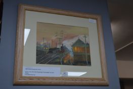 Signed Railway Watercolour by John Shaw