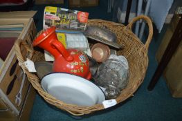 Basket of Glassware and EPNS Items