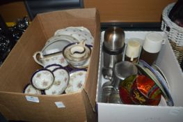 Two Boxes of Pottery and Kitchenware, Part Tea Set