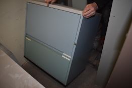 *Two Folding Cabinets and a Three Drawer Filing Cabinet on Wheels