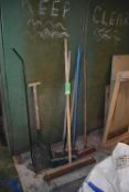 *Four Assorted Sweeping Brushes and a Shovel
