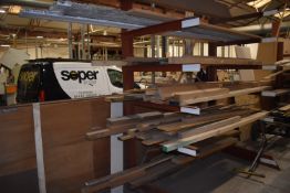 *Contents of Rack to Include Various Rough Sawn Softwoods, Oak Planking, and Other Hardwoods, etc.