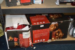 *Two Light Up Fluffy Dogs, and a Popup Tinsel Dog