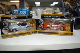 Two Corgi James Bond 007 Diecast Cars 