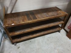 * industrial display table - on castors 1400w x 500d x 600h