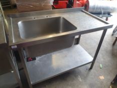 * S/S single bowl sink - 1200w x 660d x 880h
