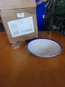 * 9 x white bowls - blue rim