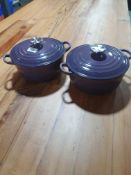 * 2 x La Creuset purple pots