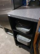 * cleaning table with quantity of trays