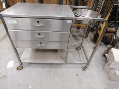 * S/S dental drawered trollu with spitoon