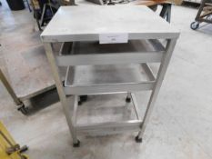 * S/s two tray shelf unit