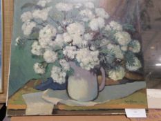 *Canvas of vase of Flowers Signed 