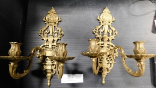 *Pair Brass candleholders