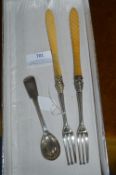 Pair of Hallmarked Sterling Silver Forks plus Teas