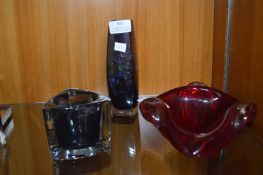 Four Decorative Glassware Items