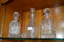 Three Glass Decanters