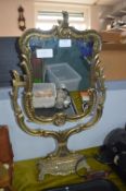 Dressing Table Mirror in Brass Frame