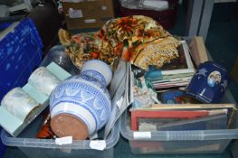 Two Boxes of Royalty Memorabilia, Glassware, Vase,