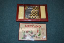 Modern Meccano Construction Set plus Chess Set