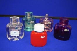 *Five Part Tester Bottles of Lacoste Fragrances