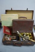 Two Antique Cases and Contents of Collectibles