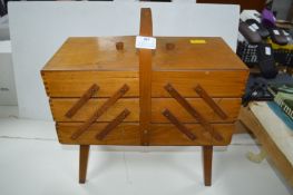 Cantilever Sewing Box and Contents