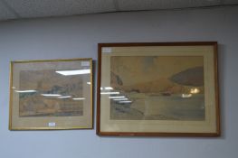 Two Framed Watercolours - Coastal Scenes