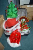 Small Suitcase Containing a Quantity of Festive Ha