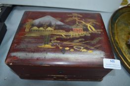 Chinese Style Jewellery Box Containing Costume Jew