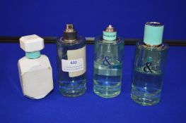 *Four Part Tester Bottles of Fragrances by Tiffany