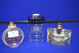 *Three Part Tester Bottles of Bulgari Fragrances