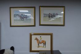 Three Framed Horse Racing Prints